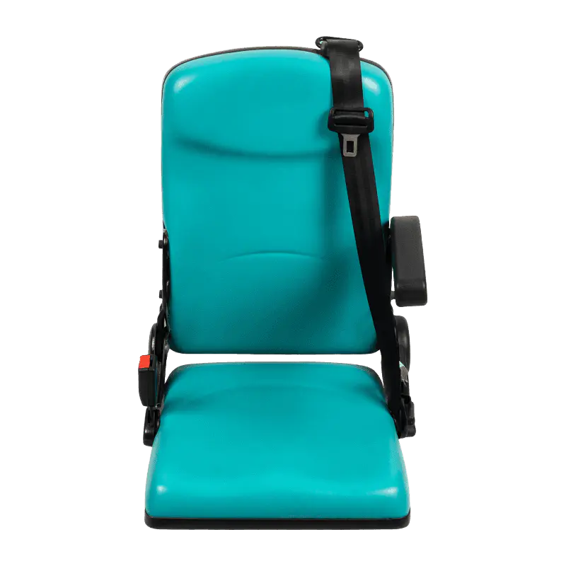Conjunto de asiento de acompañante plegable montado lateralmente en el compartimento de ambulancia
