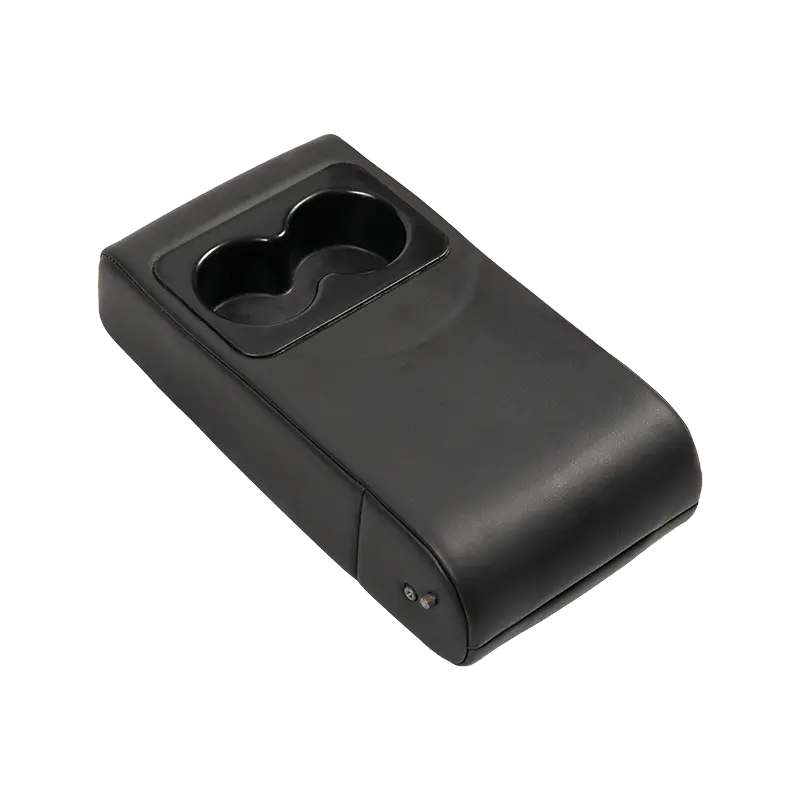 Conjunto de reposabrazos de espuma de piel integral de PU moldeado para automóviles con inserto reforzado